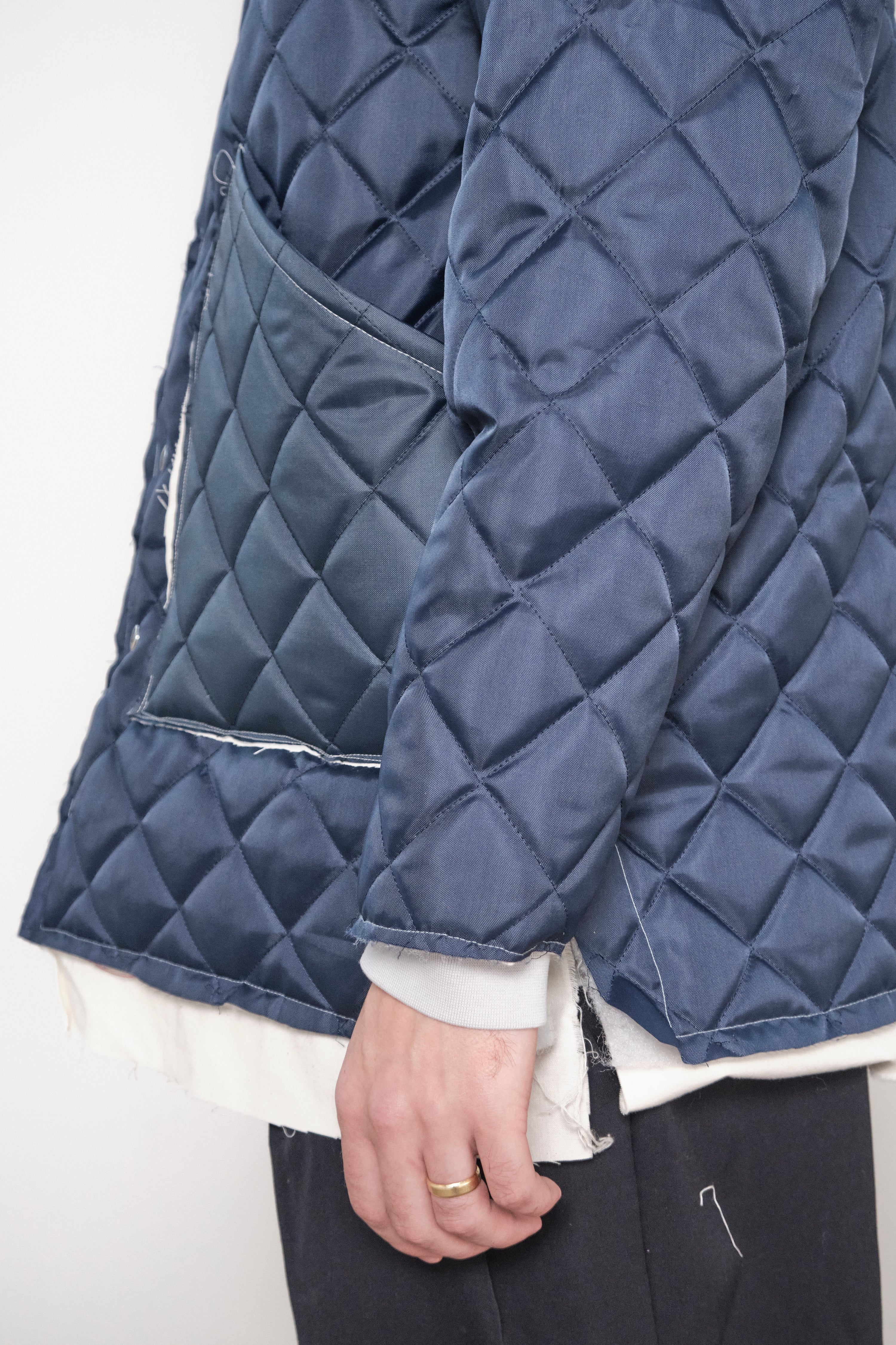 ONE OFF QUILTED COACH JACKET navy