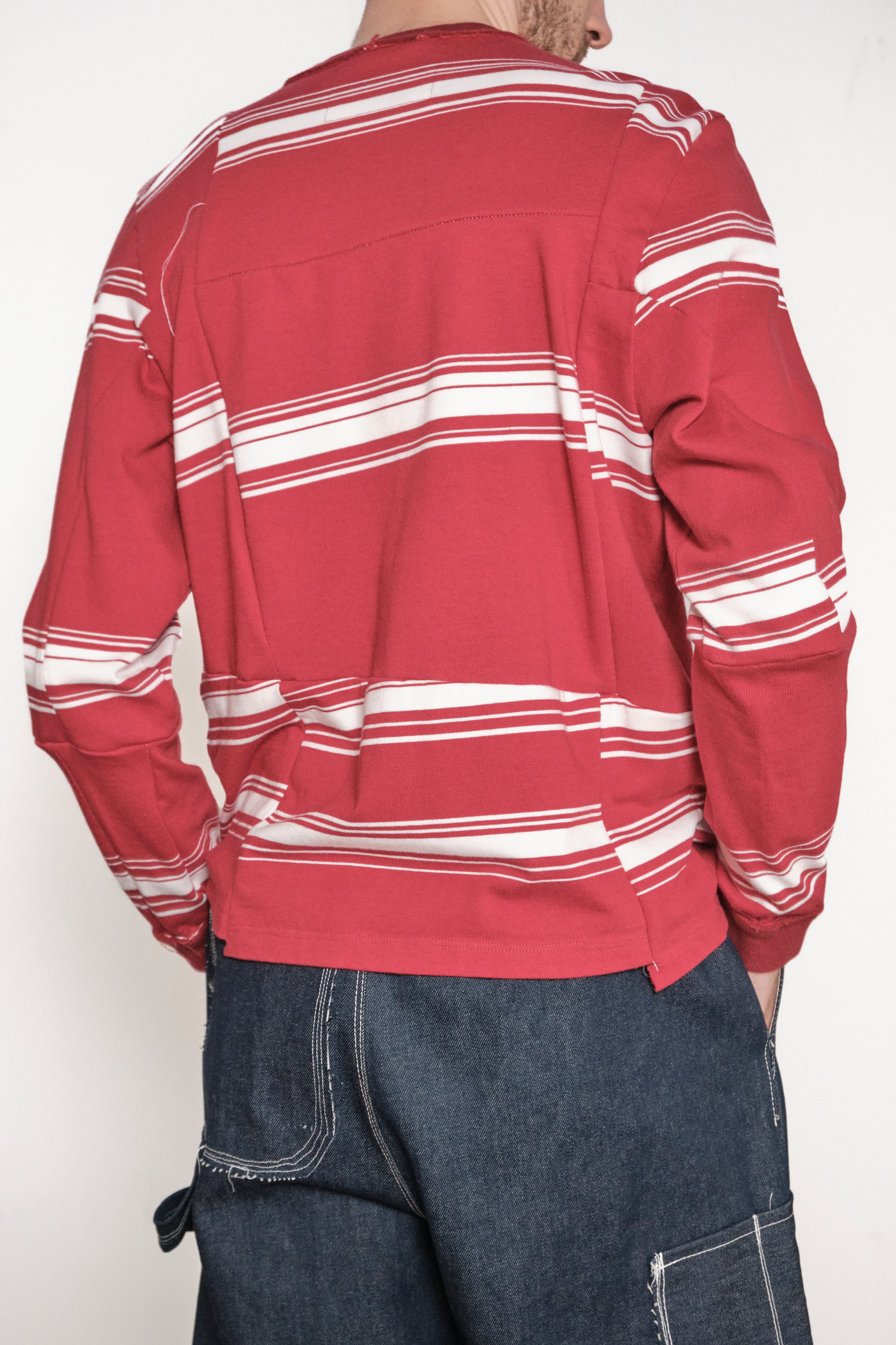 ONE OFF PANNEL TEE LS red