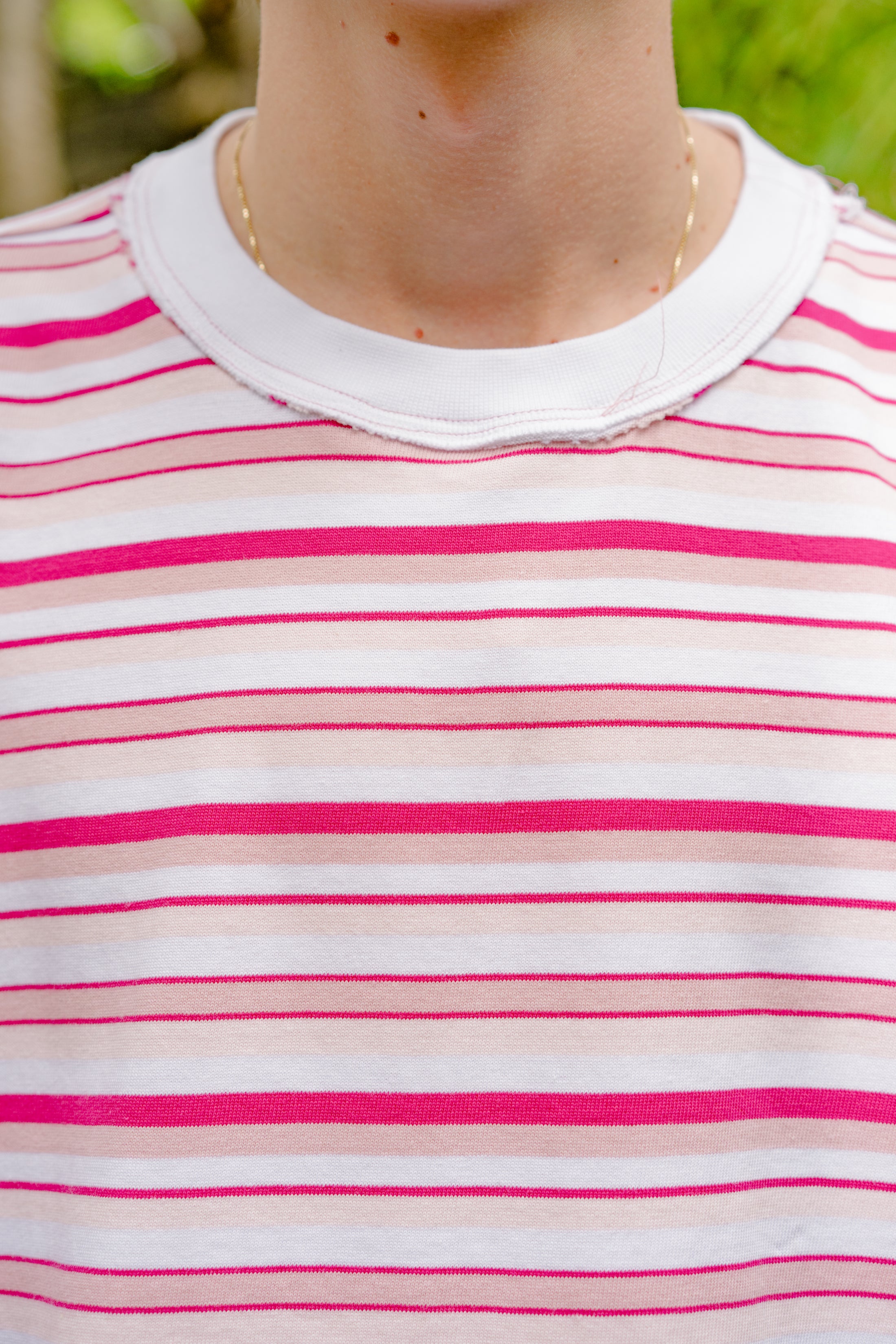 CF.19.01.02.01 NORMAL TEE HEAVY JERSEY pink stripes